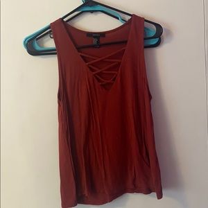 Red/ orange tank top burgandy
